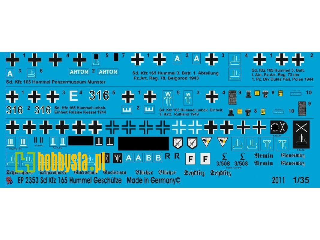Sd. Fz 165 Hummel Gun Markings - zdjęcie 1
