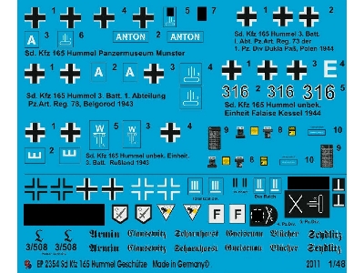 Sd. Fz 165 Hummel Gun Markings - zdjęcie 1
