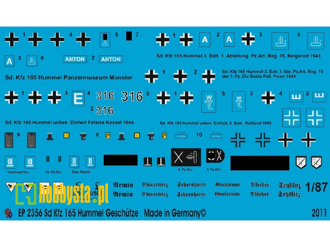 Sd. Fz 165 Hummel Gun Markings - zdjęcie 1