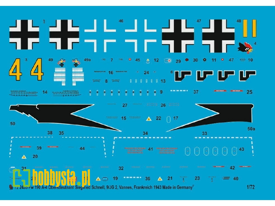 Fw 190 A-4 Oberstleutnant Siegfried Schnell 9/Jg 2 Vannes 1943 - zdjęcie 1