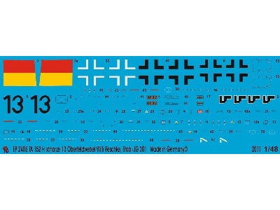 Ta 152 H Schwarze 13 Oberfeldwebel Willi Reschke 9 Jg 301 - zdjęcie 1