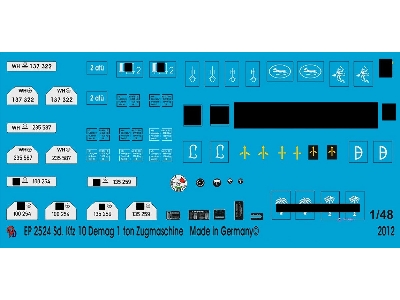 Sd. Kfz 10 Demag 1 Ton Half-track Decals For The Blue Cat Model - zdjęcie 1