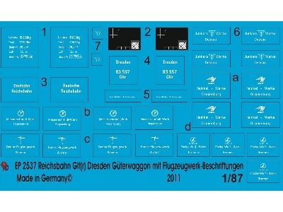 Reichsbahn Glt (R) Dresden Freight Cars With German Airplane Manufacturers - zdjęcie 1
