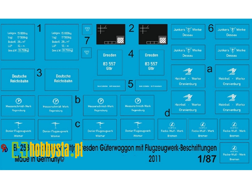 Reichsbahn Glt (R) Dresden Freight Cars With German Airplane Manufacturers - zdjęcie 1