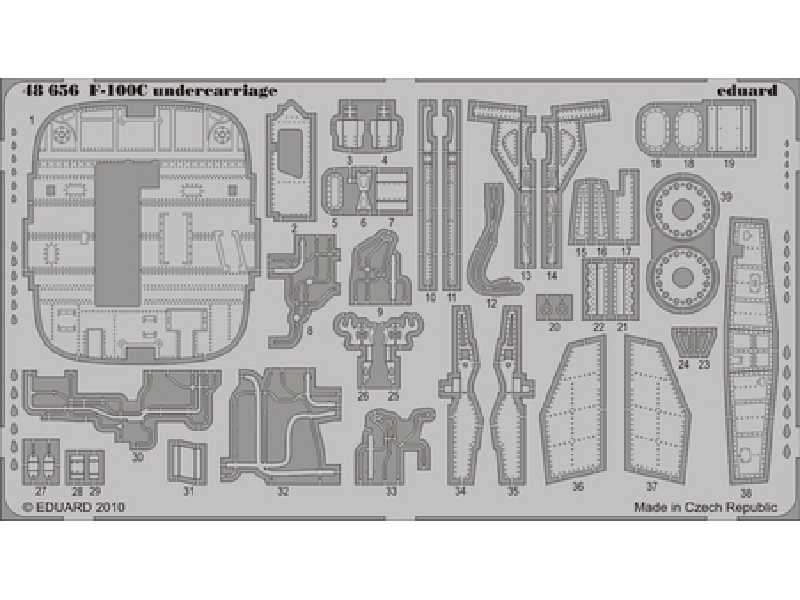 F-100C undercarriage 1/48 - Trumpeter - blaszki - zdjęcie 1 F-100C undercarriage 1/48 - Trumpeter - blaszki - zdjęcie 1