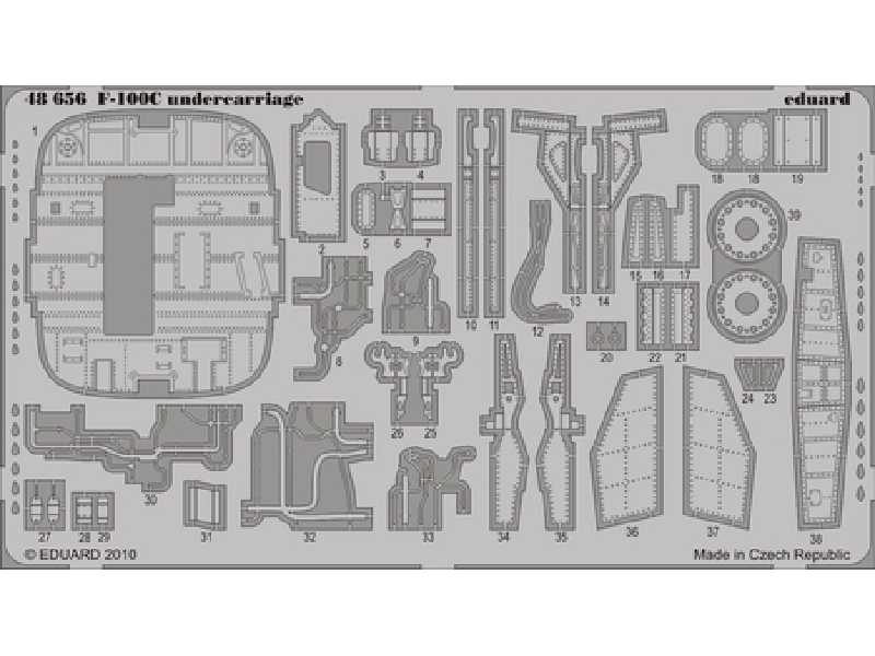  F-100C undercarriage 1/48 - Trumpeter - blaszki - zdjęcie 1