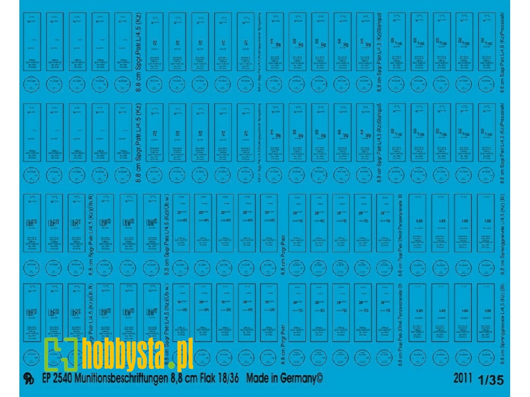 Ammo Markings For 8,8 Cm Flak 18/36 - zdjęcie 1