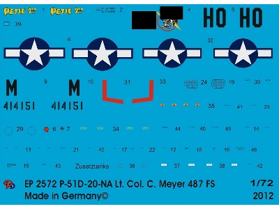 P-51d-20-na Lt. Col. C. Meyer 487 Fs 1-72 - zdjęcie 1