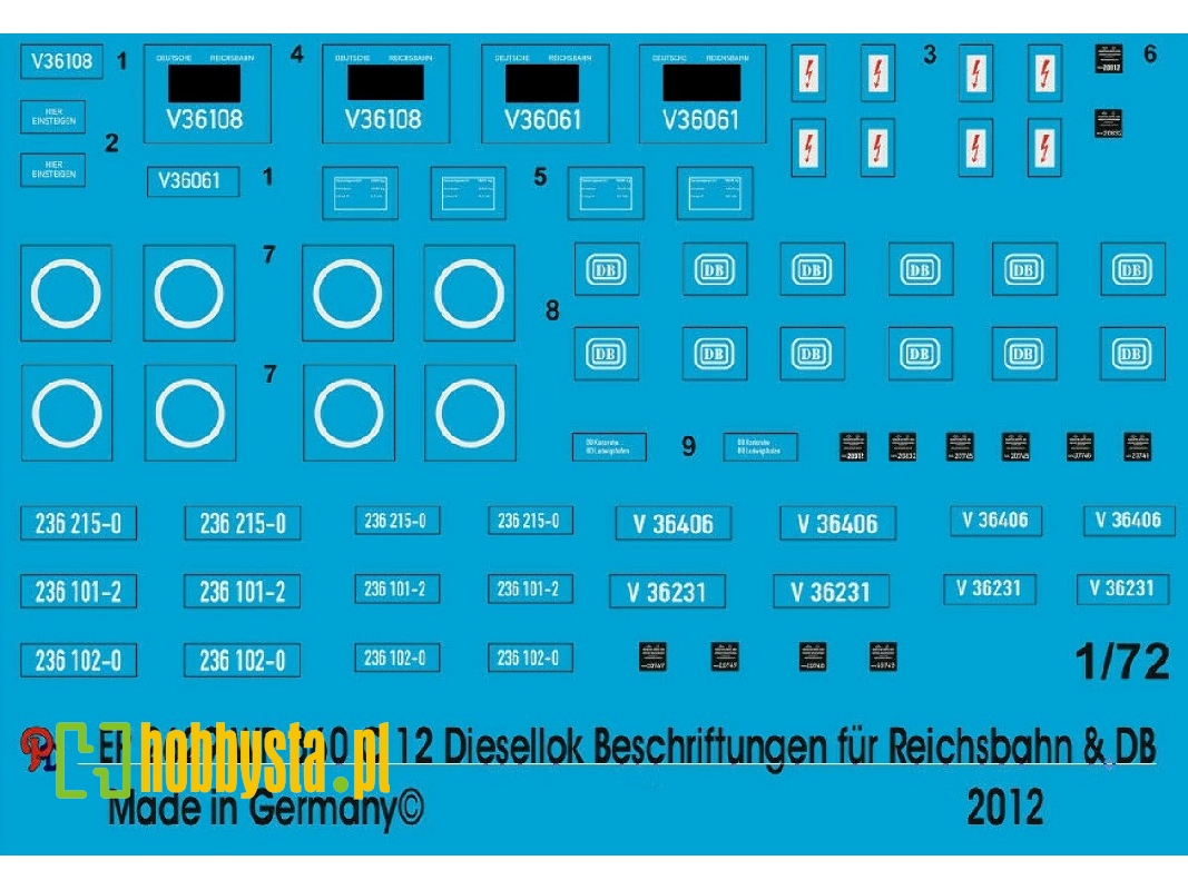 Wr 360 C 12 Diesel Engine Markings For Reichsbahn And Db - zdjęcie 1