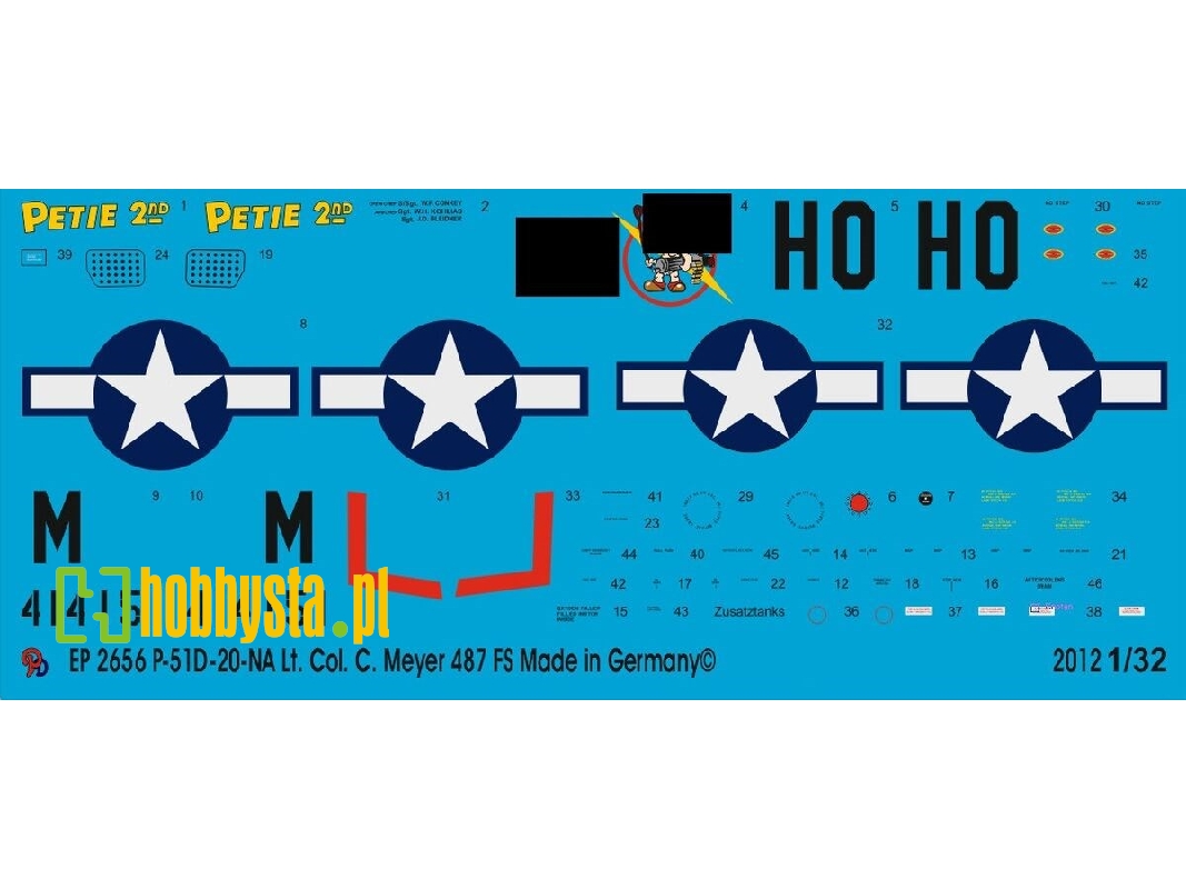 P-51d-20-na Lt. Col. C. Meyer 487 Fs 1-72 - zdjęcie 1