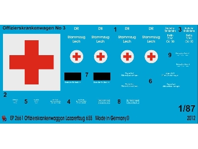 Officer Transport Wagon Ambulance Train 655, White Label - zdjęcie 1
