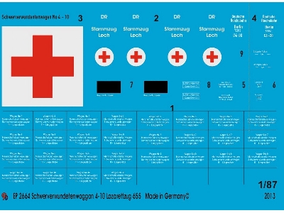 Heavy Wounded Transport Wagon Ambulance Train 655, White Label - zdjęcie 1