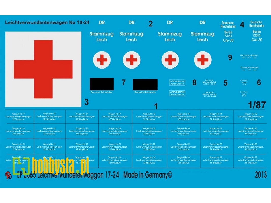 Light Wounded Transport Wagon Ambulance Train 655, White Label - zdjęcie 1