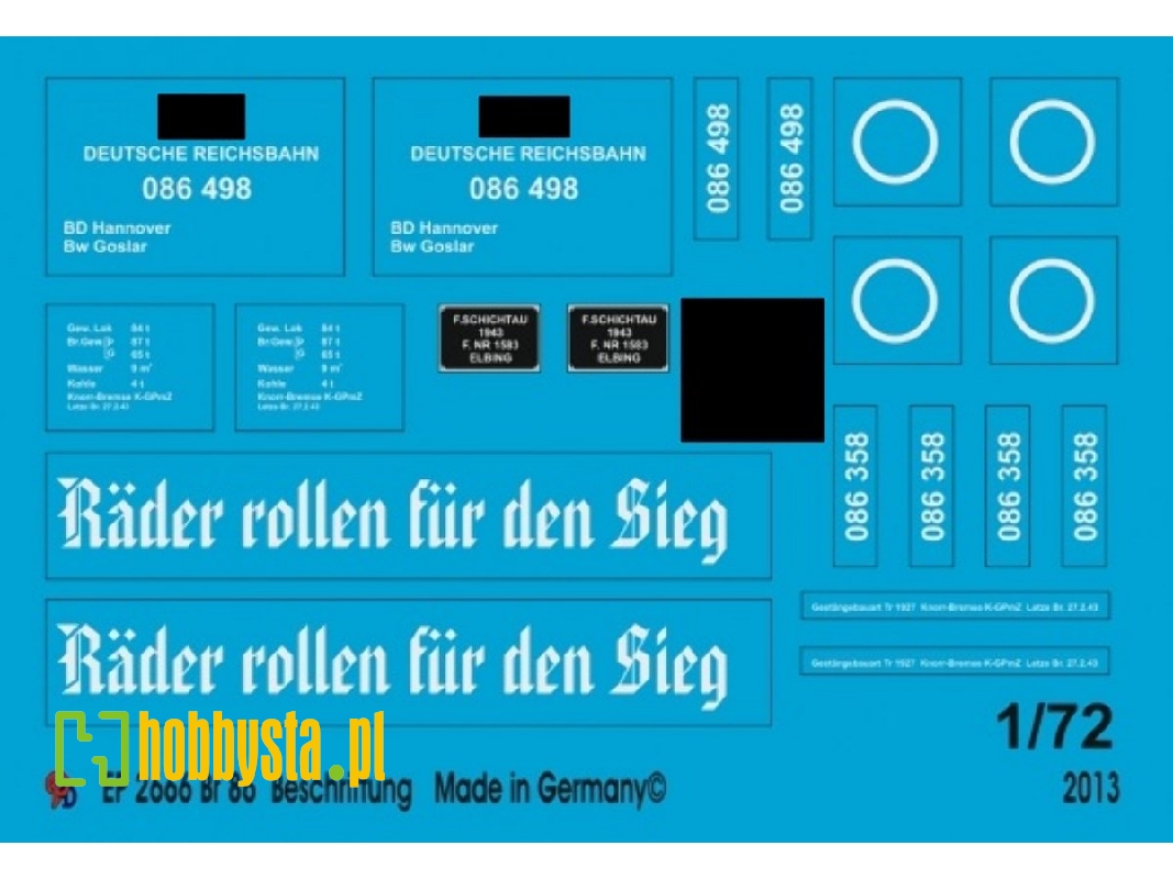 Markings For The Reichsbahn Br 86 - zdjęcie 1