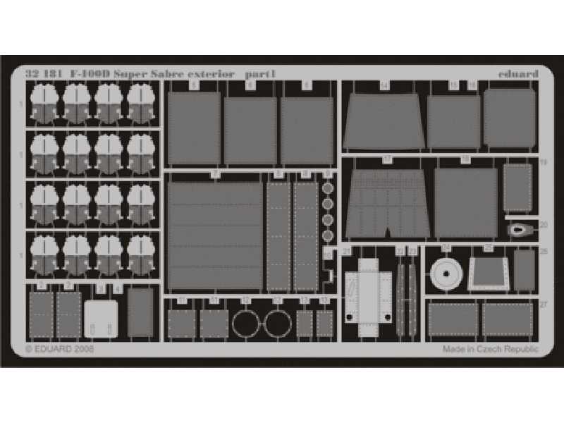  F-100D exterior 1/32 - Trumpeter - blaszki - zdjęcie 1