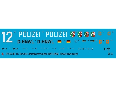 Bk 117 Hummel 5 Police Helicopter Nrw - zdjęcie 1