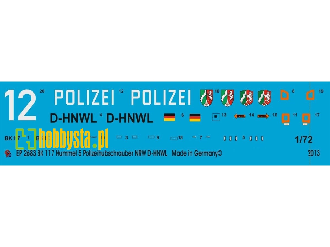 Bk 117 Hummel 5 Police Helicopter Nrw - zdjęcie 1