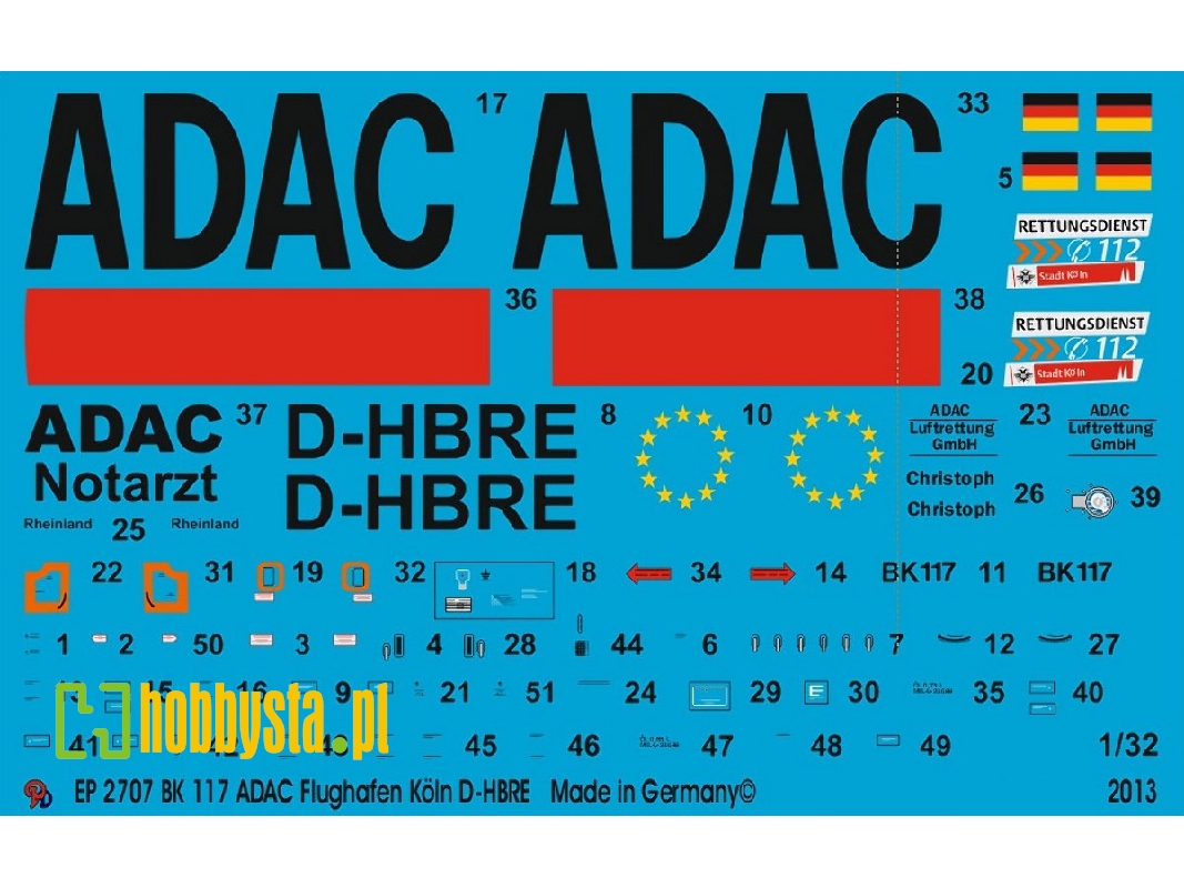 Bk 117 Adac Rescue Helicopter KĂ¶ln Airport D-hbre - zdjÄ™cie 1
