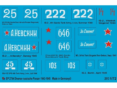 Diverse Russian Tanks Is 2-kv-1s-churchill Mk Iv-m3-isu 152 - zdjęcie 1