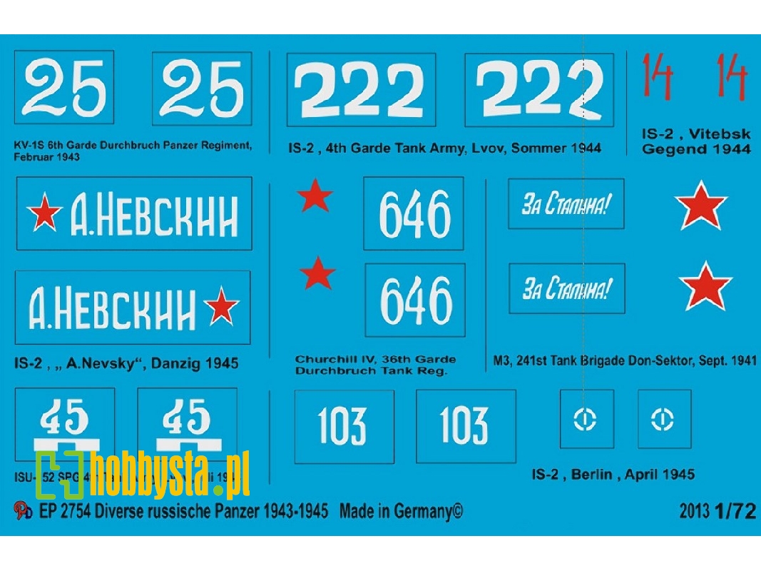 Diverse Russian Tanks Is 2-kv-1s-churchill Mk Iv-m3-isu 152 - zdjęcie 1