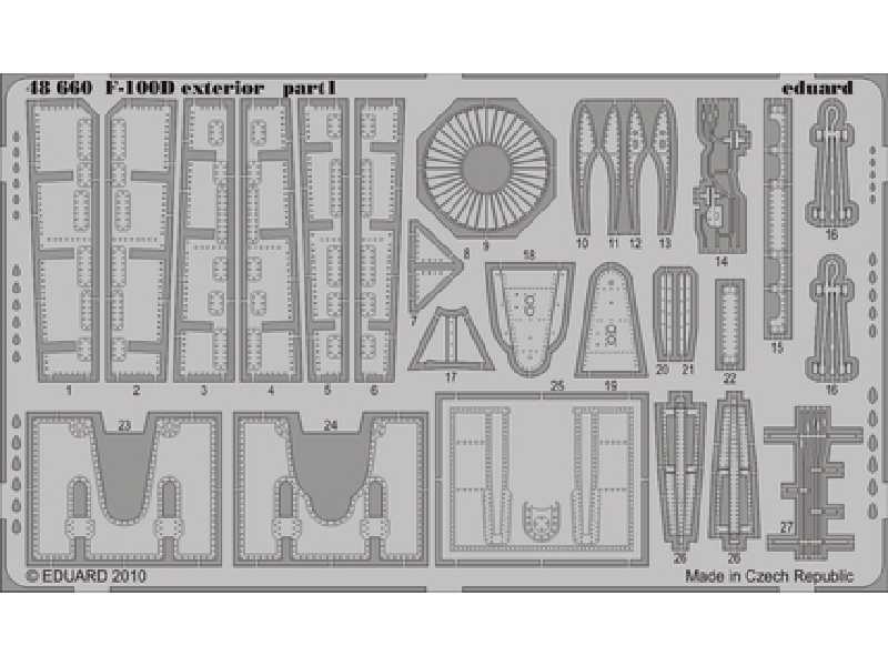  F-100D exterior 1/48 - Trumpeter - blaszki - zdjęcie 1