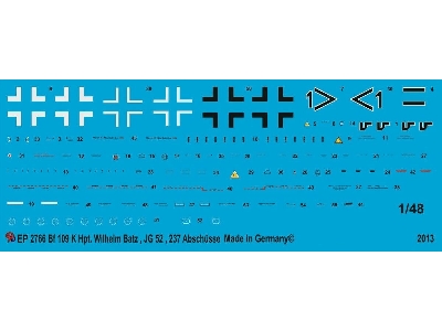 Bf 109 K Hpt. Wilhelm Batz Group Commander Jg 52 237 Kills - zdjęcie 1