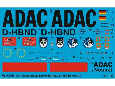 Bk 117 Adac Rescue Helicopter D-hbnd German Army Hospital Ulm - zdjęcie 1