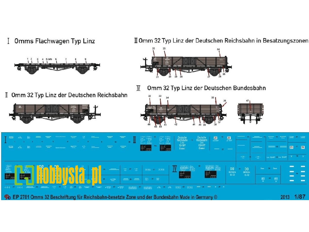 Omms 32 Markings For Reichsbahn - Allied After War Zone And Bundesbahn - zdjęcie 1
