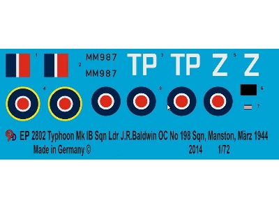 Typhoon Mk Ib, Pilot Ldr. J. R. Baldwin - zdjęcie 1