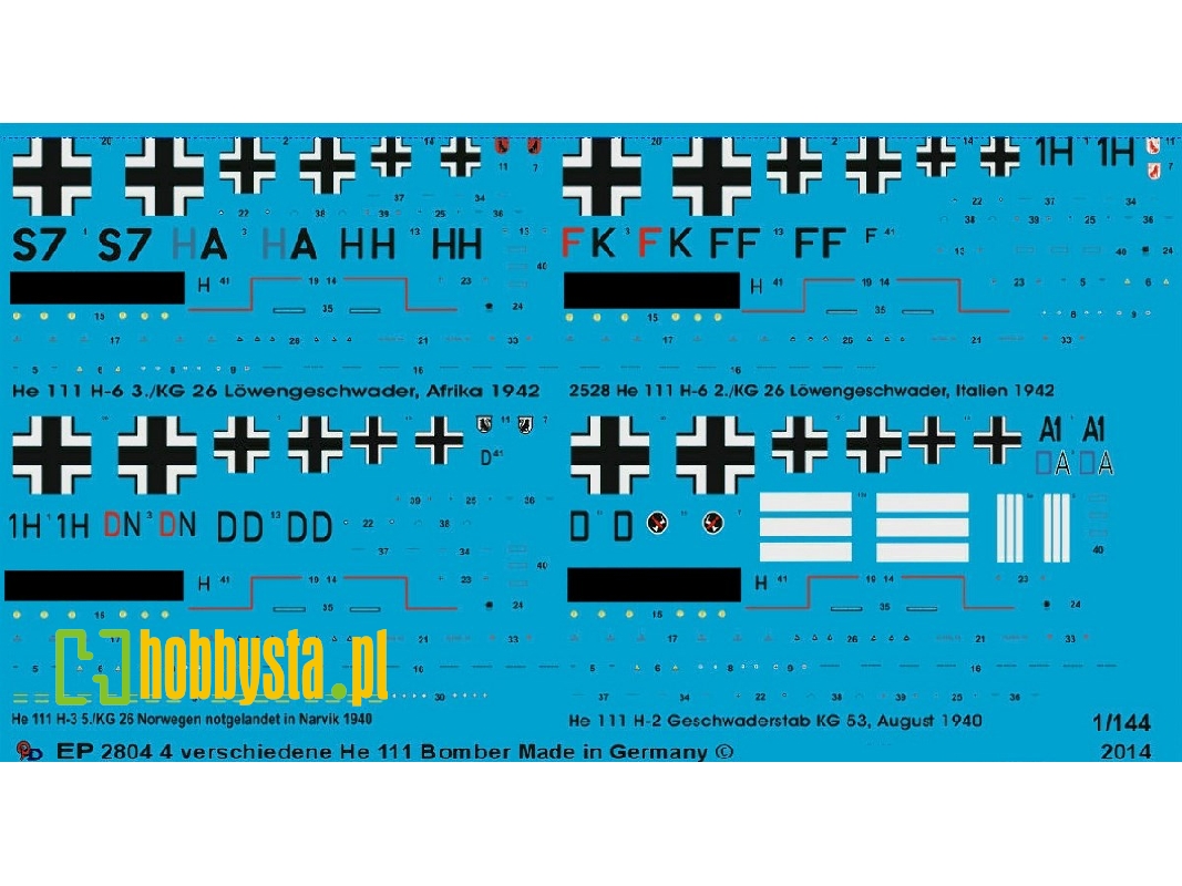 4 Different German Bomber Type He 111 - zdjęcie 1