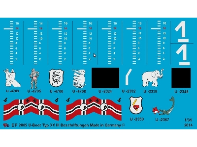 Markings For The German Submarine Type Xx Iii - zdjęcie 1