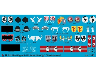 U-boot Markings No. 1 For Hachett Submarine - zdjęcie 1