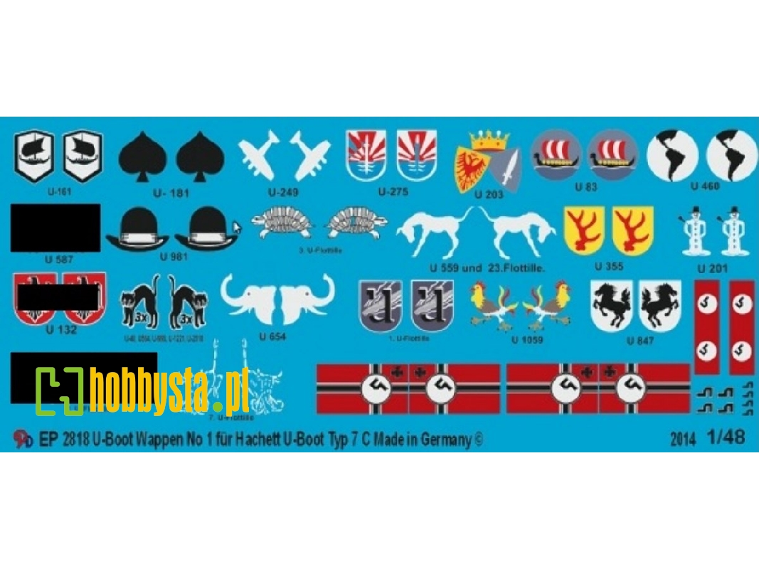 U-boot Markings No. 1 For Hachett Submarine - zdjęcie 1