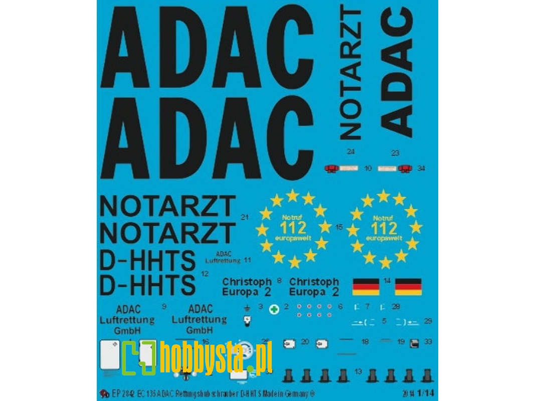 Ec 135 Adac Rescue Helicopter D-hhts - zdjęcie 1