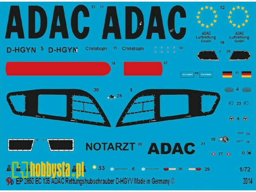 Ec 135 Rescue Helicopter Of The Adac D-hgyv - zdjęcie 1