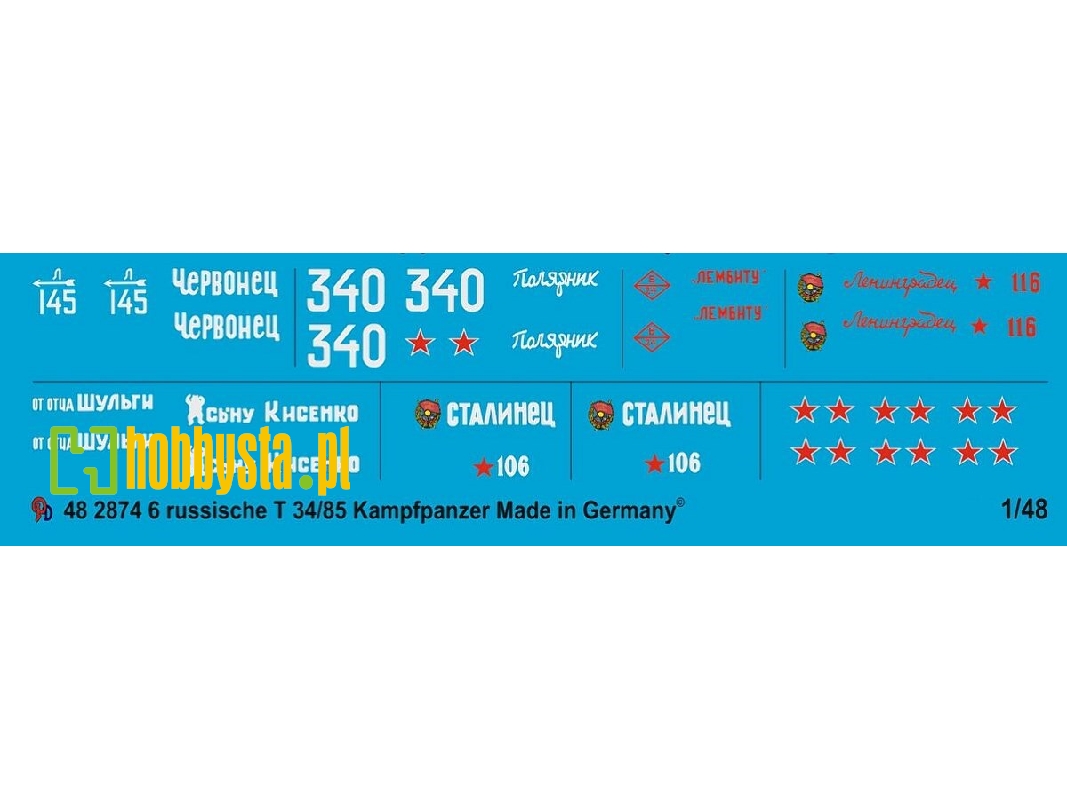 6 Russian T 34/85 Battle Tanks - zdjęcie 1