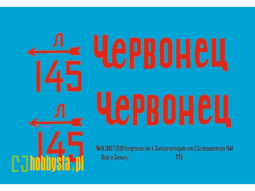 T 34/85 Markings For The 4. Garde Tank Brigade - zdjęcie 1