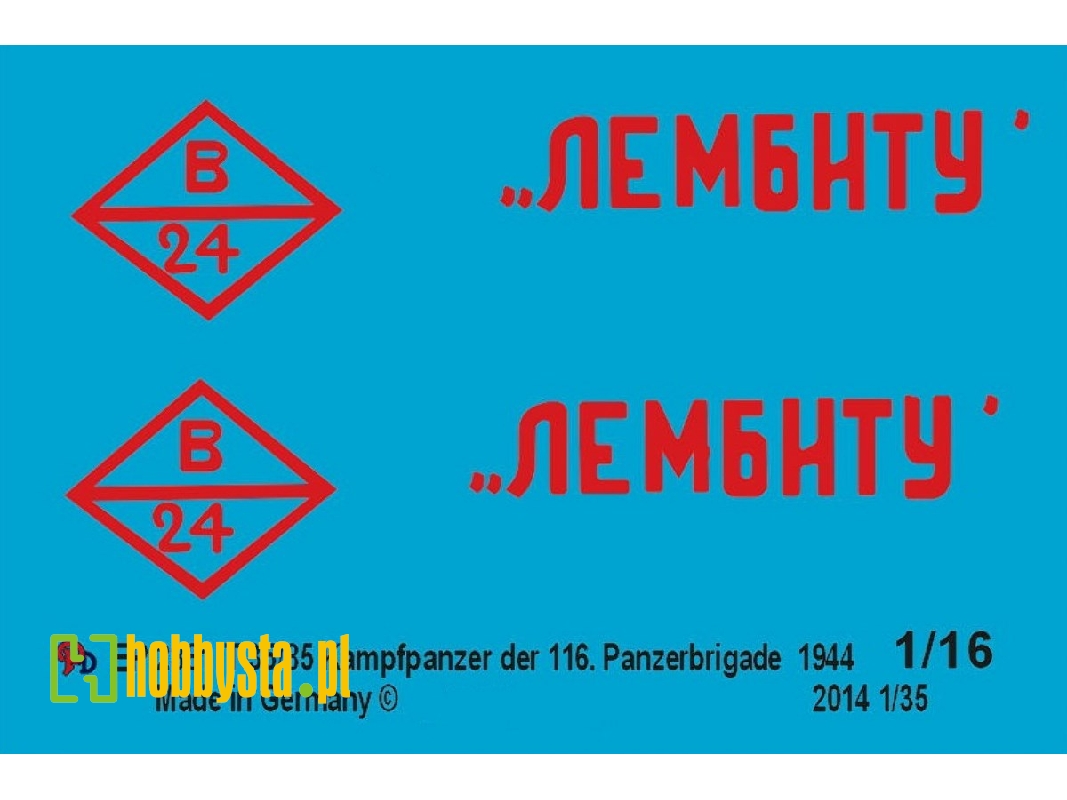 T 34/85 Markings For The 116. Tank Brigade, Winter 1944 - zdjęcie 1