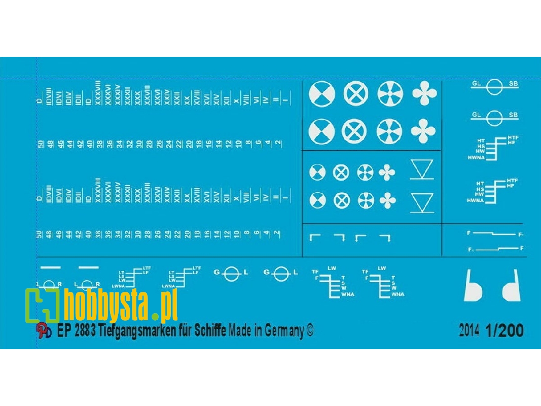 Deep Markings For Ship Models In White Print - zdjęcie 1