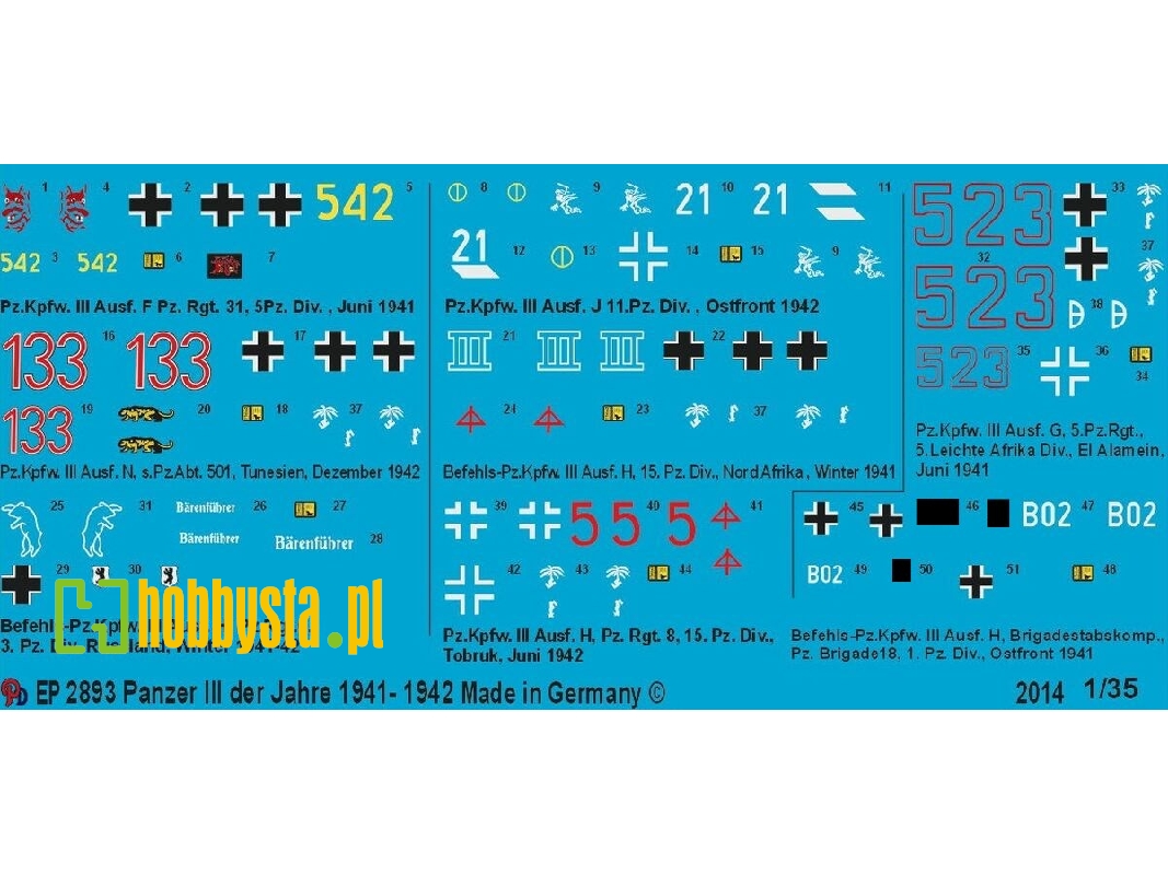 Markings For German Panzer Iii Tanks 1941-1942 - zdjęcie 1