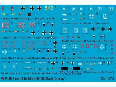 Markings For German Panzer Iii Tanks 1941-1942 - zdjęcie 1