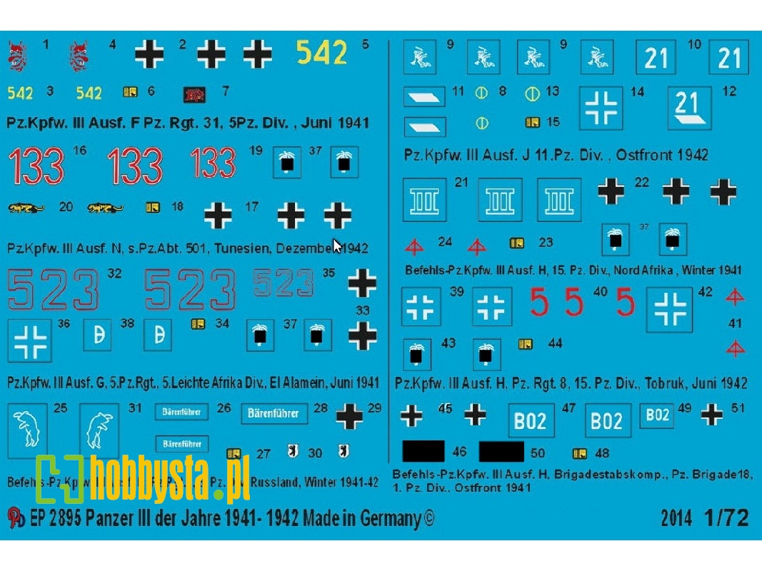 Markings For German Panzer Iii Tanks 1941-1942 - zdjęcie 1