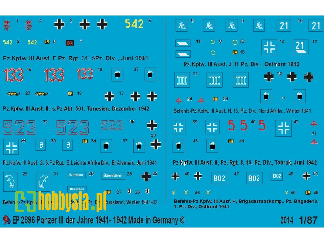 Markings For German Panzer Iii Tanks 1941-1942 - zdjęcie 1
