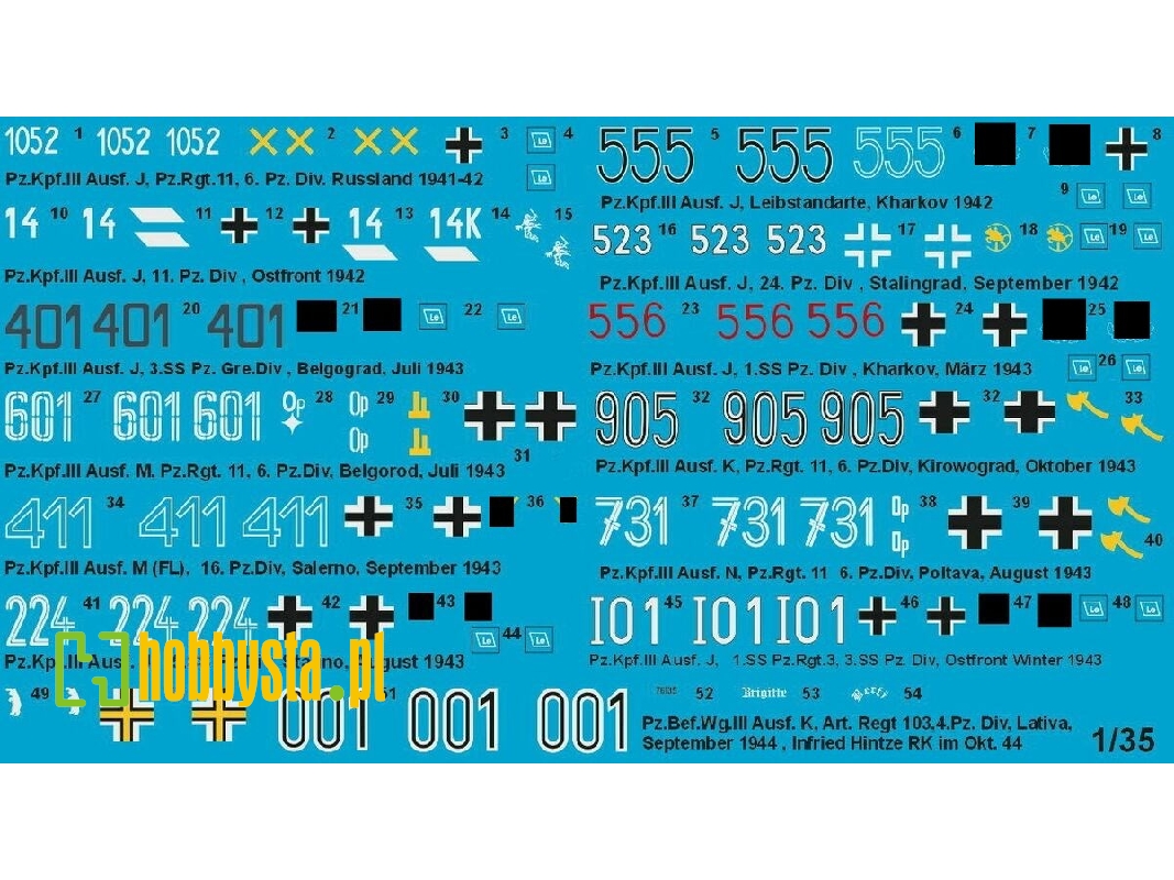 Markings For 13 Panzer Iii Of 1942-1944 - zdjęcie 1