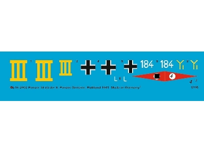 Markings For Panzer 38 (T), 8. German Tank Div., Russia 1941 - zdjęcie 1