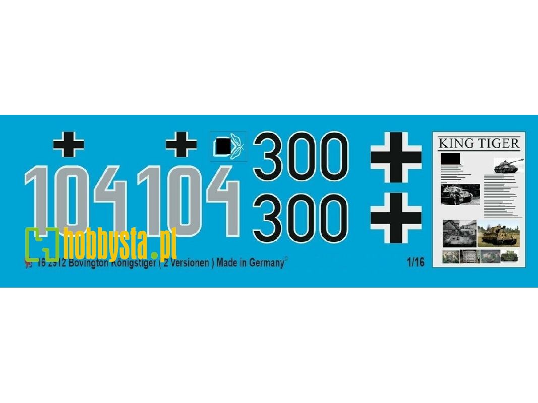 Markings For Both Kingtigers Of Bovington - zdjęcie 1