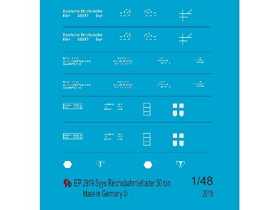 Markings For Verlinden 50 Ton Reichsbahn Flat - zdjęcie 1