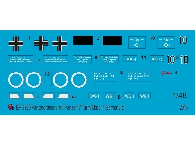 Markings For Verlinden Tank Trolley With Panzer Iv Turret - zdjęcie 1