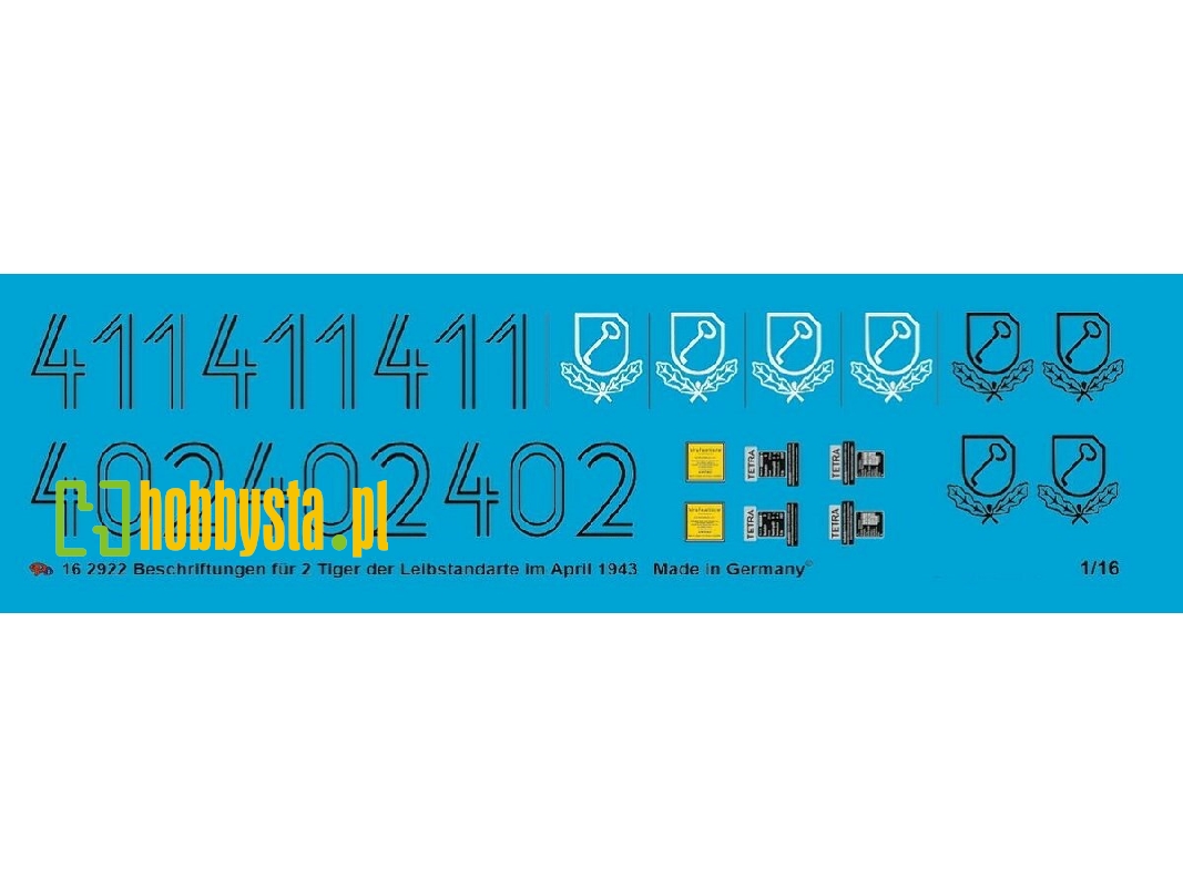 Markings For 2 Tiger I Of The Leibstandarte In April 1943 - zdjęcie 1