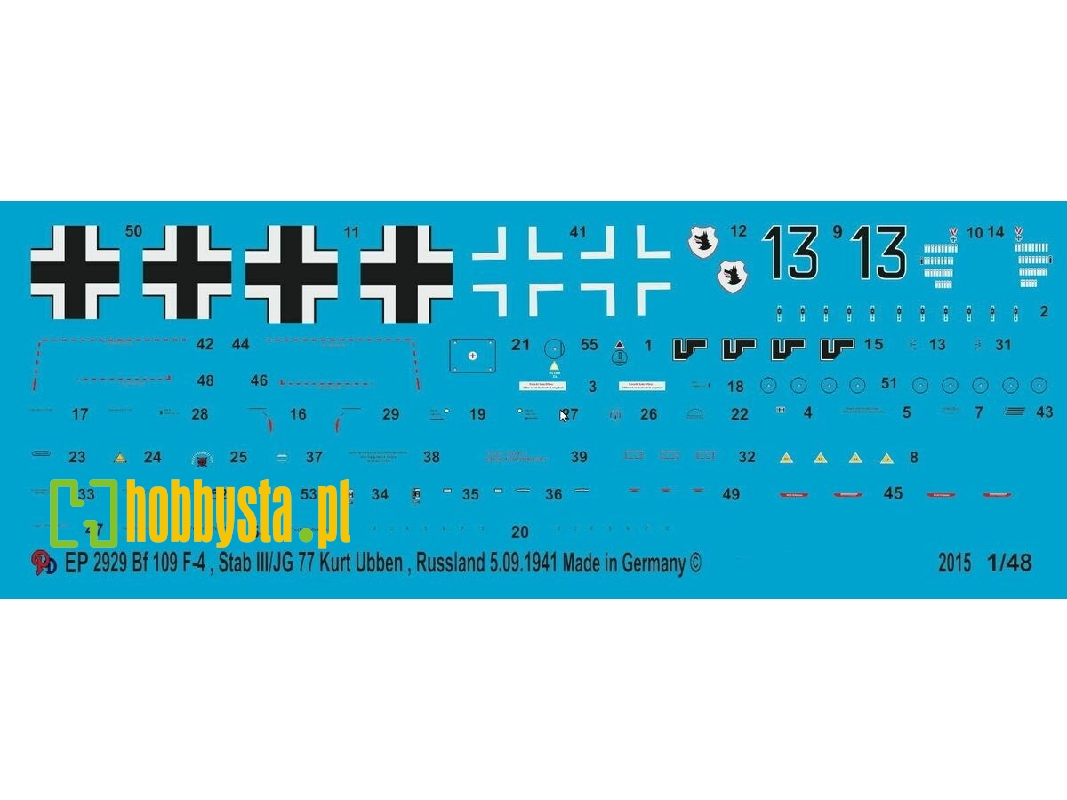 Markings For Bf 109 F-4, Stab Iii./Jg77 Kurt Ubben, Russia, 05.09.1941 - zdjęcie 1